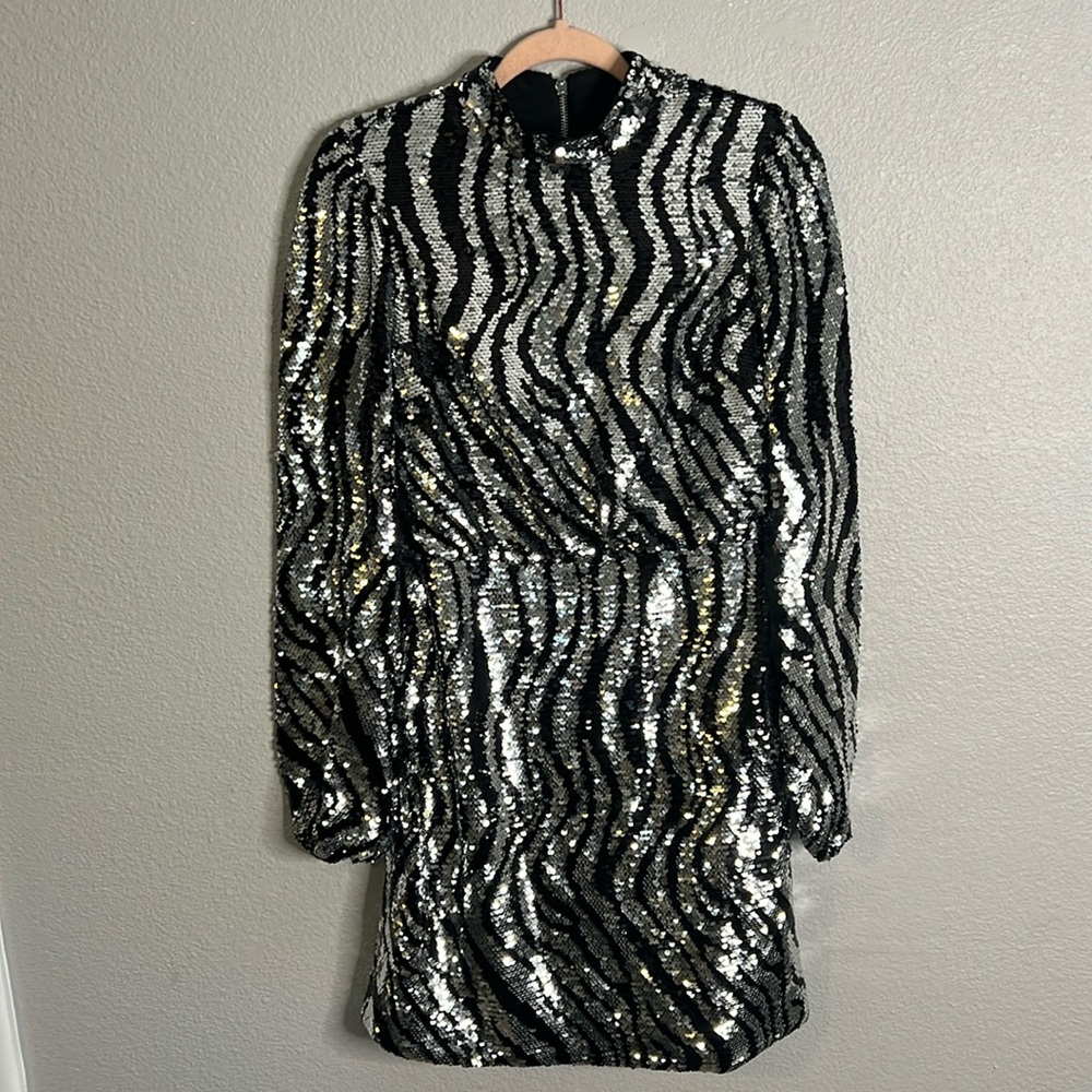 TED BAKER Louu Blouson Sequin Mini Dress - NWT